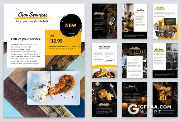 80多页A4餐饮美食介绍展示PPT画册模板 - 顶尖PPT