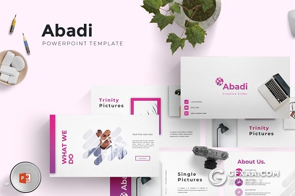 30页5种配色精美图形设计总结计划PPT模板 - 顶尖PPT