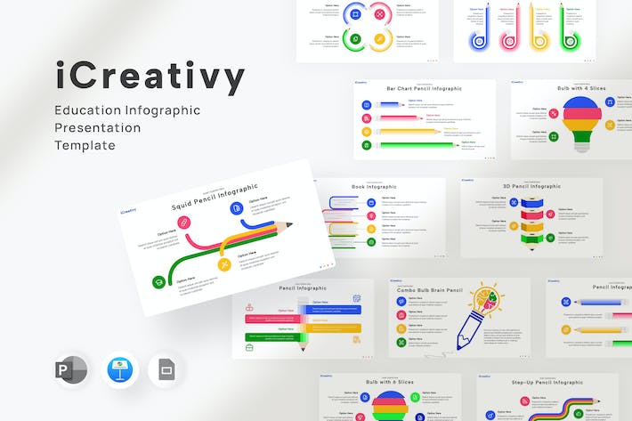 创意教育信息图表教学Keynote模板 - 顶尖PPT