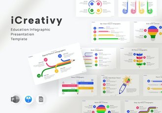 创意教育信息图表教学Keynote模板 - 顶尖PPT