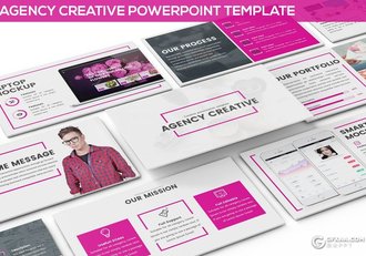 25页6种主题配色极简文艺风格PPT模板 - 顶尖PPT