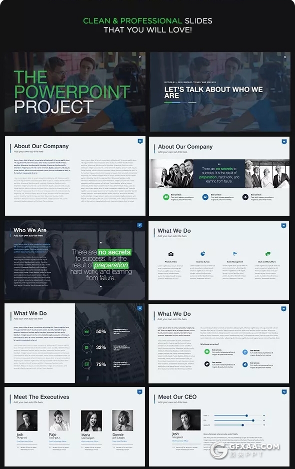 36页商务工作总结汇报keynote模板 4种主题配色 - 顶尖PPT