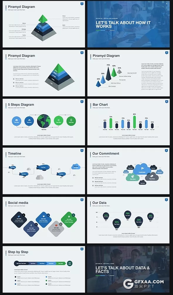 36页商务工作总结汇报keynote模板 4种主题配色 - 顶尖PPT
