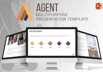 32页5种配色创意商务卡通人物通用PPT模板 - 顶尖PPT