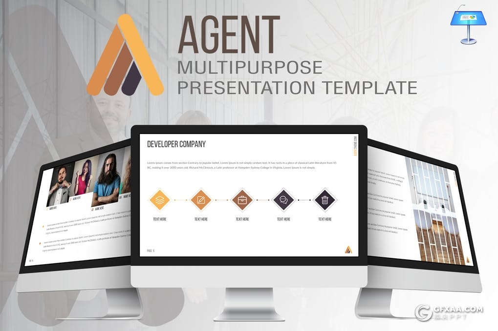 32页5种配色创意商务卡通人物通用keynote模板 - 顶尖PPT