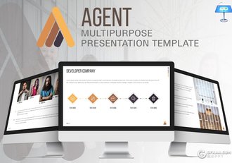 32页5种配色创意商务卡通人物通用keynote模板 - 顶尖PPT