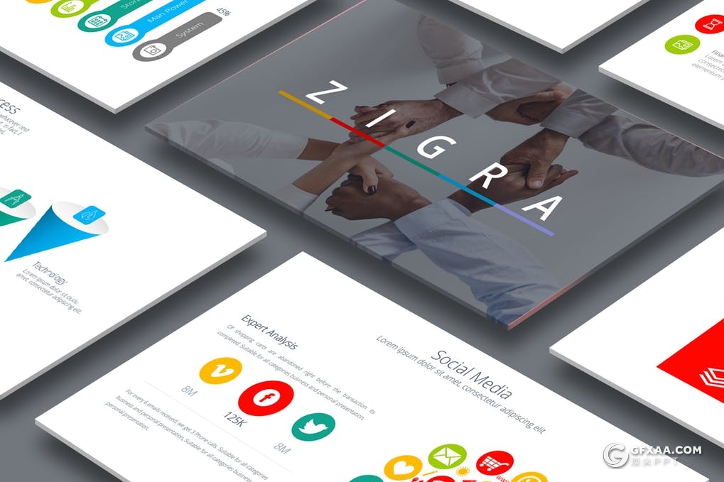 60页多种配色搭配设计欧美商务keynote模板 - 顶尖PPT