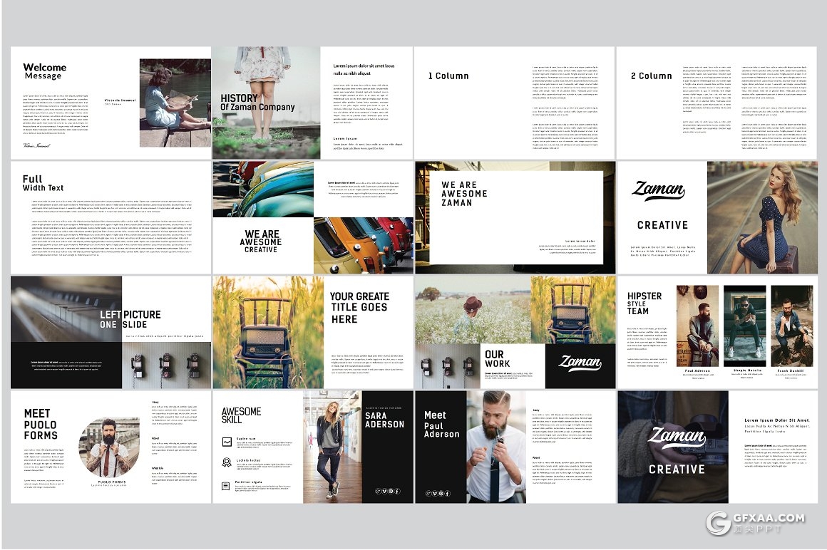 69页简约风格摄影图片展示PPT模板 - 顶尖PPT