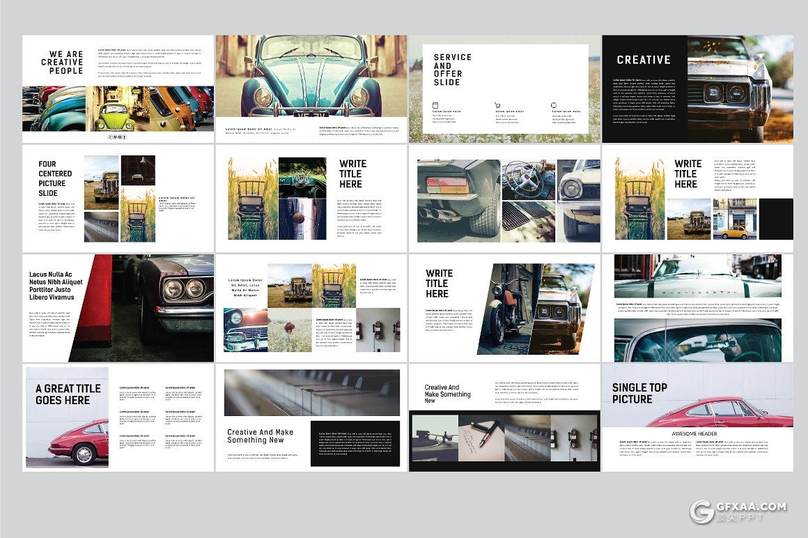 69页简约风格摄影图片展示PPT模板 - 顶尖PPT