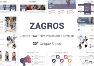 301页20种主题配色欧美大型商务通用PPT模板 - 顶尖PPT