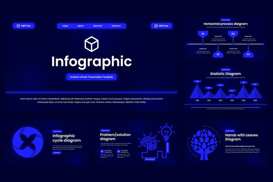 虚拟创意讲述展示设计创新PPT模板 - 顶尖PPT