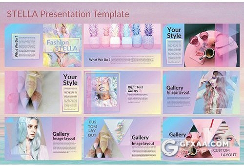 50页时尚流行风格个人写真照片展示PPT模板 - 顶尖PPT