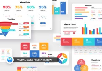 彩色可视化数据展示图形keynote模板 - 顶尖PPT