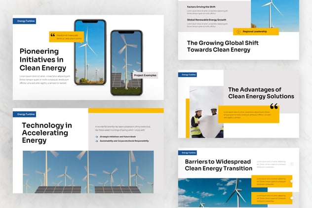 风力发电可再生能源概览PPT模板 - 顶尖PPT