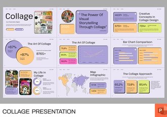 涂鸦风格色块拼贴PPT模板 - 顶尖PPT