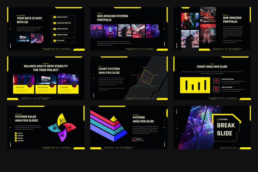 赛伯朋克风格科技产品发布keynote模板 - 顶尖PPT