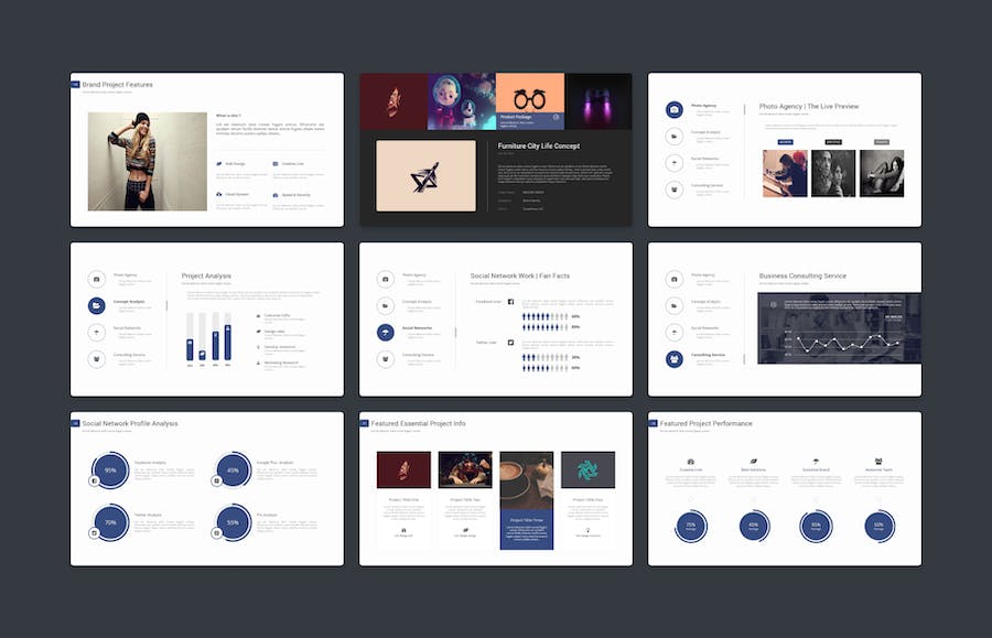 扁平化简约国外商务商用多用途PPT模板 - 顶尖PPT