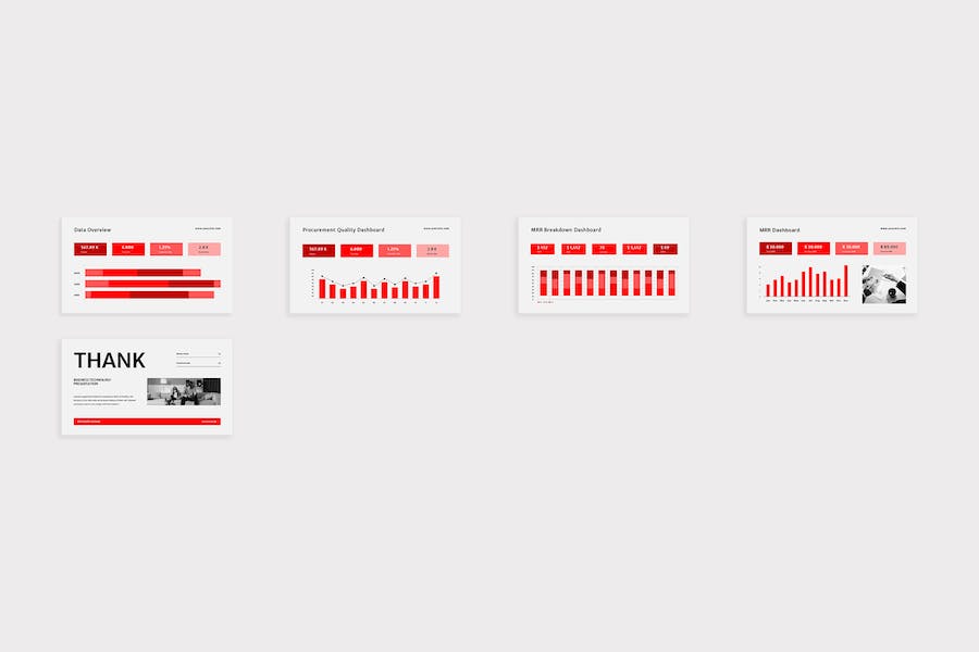 极简主义灰色与红色科技数字营销PPT模板 - 顶尖PPT