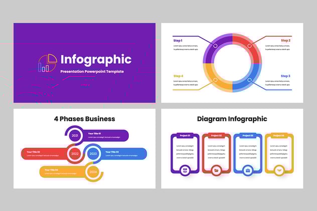 彩色步骤流程图形keynote模板 - 顶尖PPT