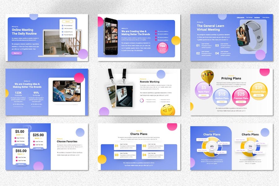 在线会议远程沟通协作方案Keynote模板 - 顶尖PPT