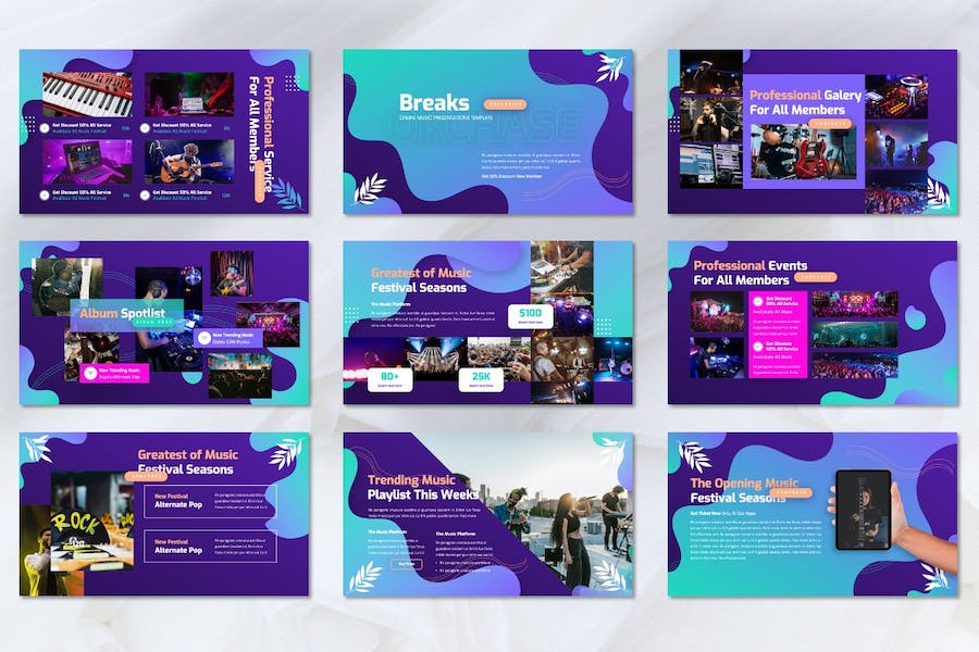 音乐在线平台品牌推广Keynote模板 - 顶尖PPT