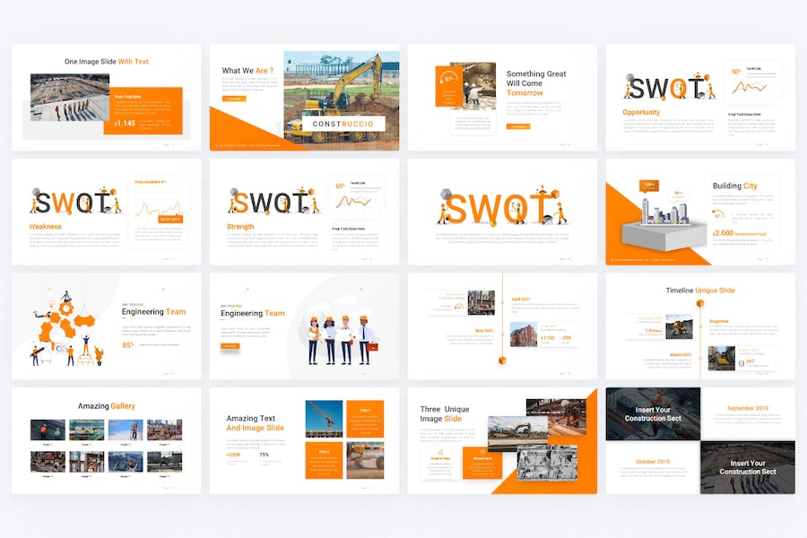国外建筑公司工程施工PPT模板 - 顶尖PPT
