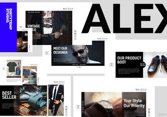 40页男人装时尚服装展示介绍keynote模板 - 顶尖PPT