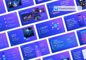 蓝紫渐变加密货币科技keynote模板 - 顶尖PPT