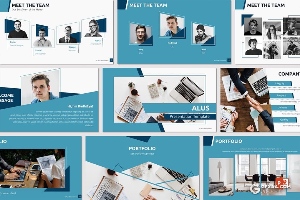 30页10种配色 团队人员介绍keynote模板 - 顶尖PPT