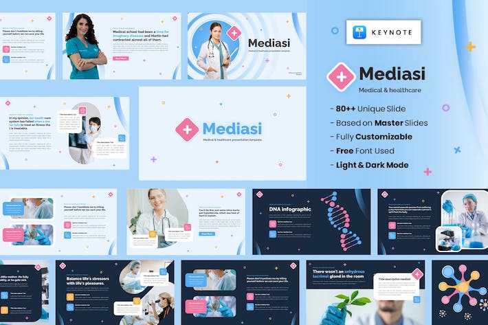 医疗保健讲述展示诊疗服务管理Keynote模板 - 顶尖PPT