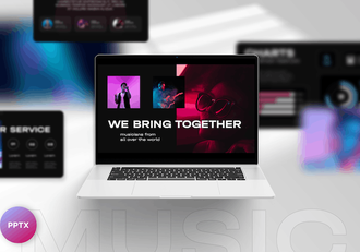 音乐制作编曲录音工作室PPT模板 - 顶尖PPT