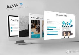 30页5种配色欧美工作总结汇报keynote模板 - 顶尖PPT