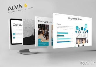 30页5种配色欧美工作总结汇报Google Slides模板 - 顶尖PPT