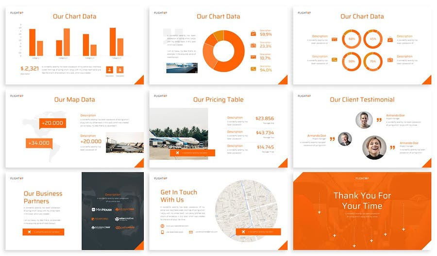 航空公司品牌介绍服务展示Keynote模板 - 顶尖PPT