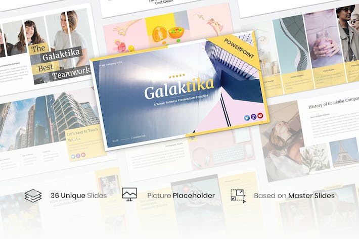 欧美创意业务轻奢展示PPT模板 - 顶尖PPT