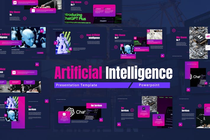 AI人工智能公司介绍PPT模板 - 顶尖PPT