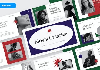 时尚美学图片排版设计作品集Keynote模板 - 顶尖PPT