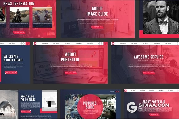 50页个人求职简历介绍作品展示keynote模板 - 顶尖PPT