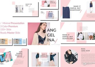 45页极简杂志风格摄影模特展示keynote模板 - 顶尖PPT