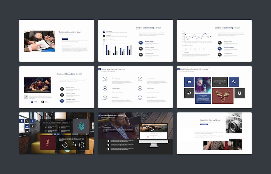 扁平化简约国外商务商用多用途PPT模板 - 顶尖PPT