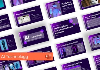 科技人工智能技术应用创新方案PPT模板 - 顶尖PPT
