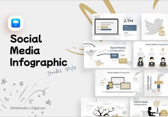 涂鸦风格社交媒体信息图形keynote模板 - 顶尖PPT