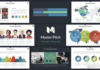 多色搭配色欧美商务风格通用keynote模板 - 顶尖PPT