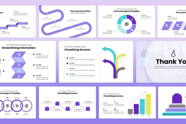 业务流程图时间轴步骤信息图表PPT模板 - 顶尖PPT