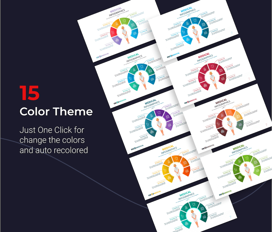 耳科医学图形插画信息展示PPT模板 - 顶尖PPT