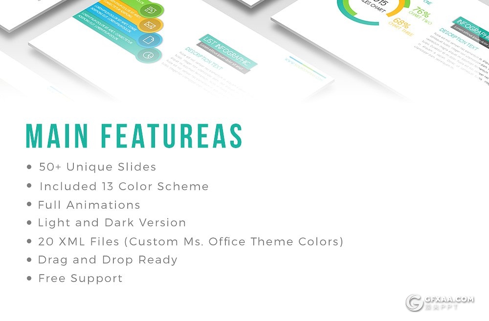 50页商务工作总结汇报PPT模板 13种主题配色 - 顶尖PPT