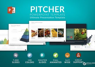 70页多色搭配欧美商务多用途PPT模板 - 顶尖PPT