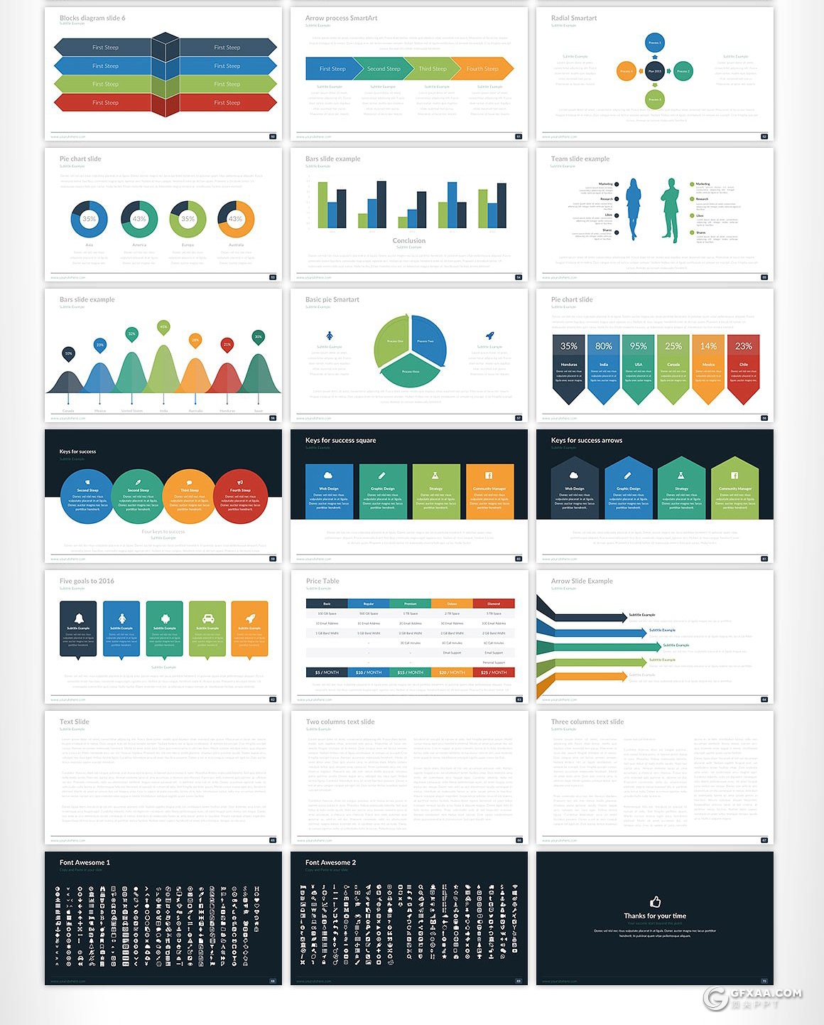 70页多色搭配欧美商务多用途PPT模板 - 顶尖PPT