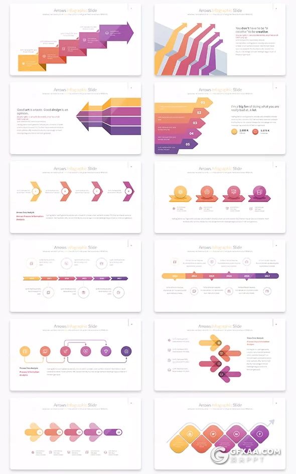 33页多种精美箭头图形keynote模板 - 顶尖PPT