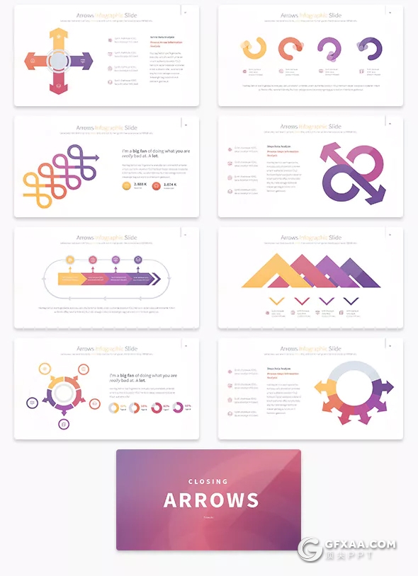 33页多种精美箭头图形keynote模板 - 顶尖PPT